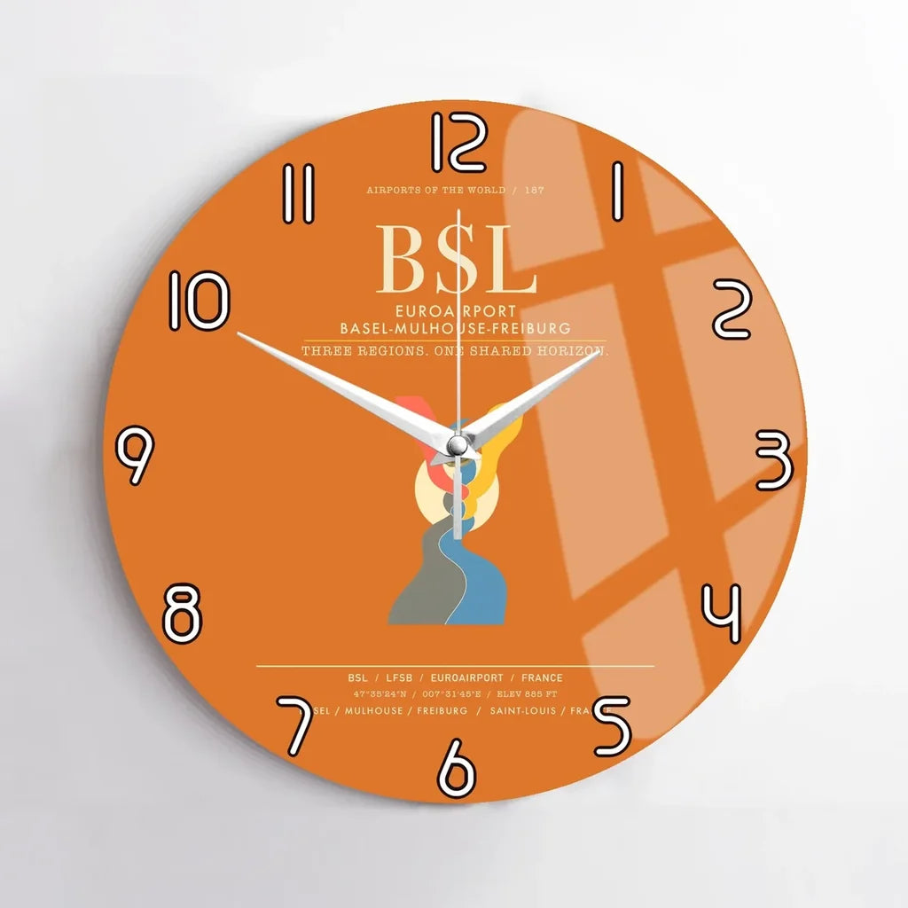 EuroAirport Basel-Mulhouse-Freiburg BSL Wall-Clock No-Frame - Orange