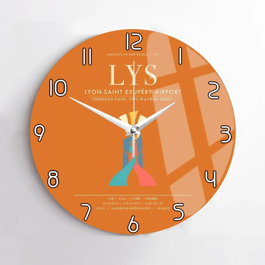 Lyon-Saint Exupery Airport LYS Wall-Clock No-Frame - Orange