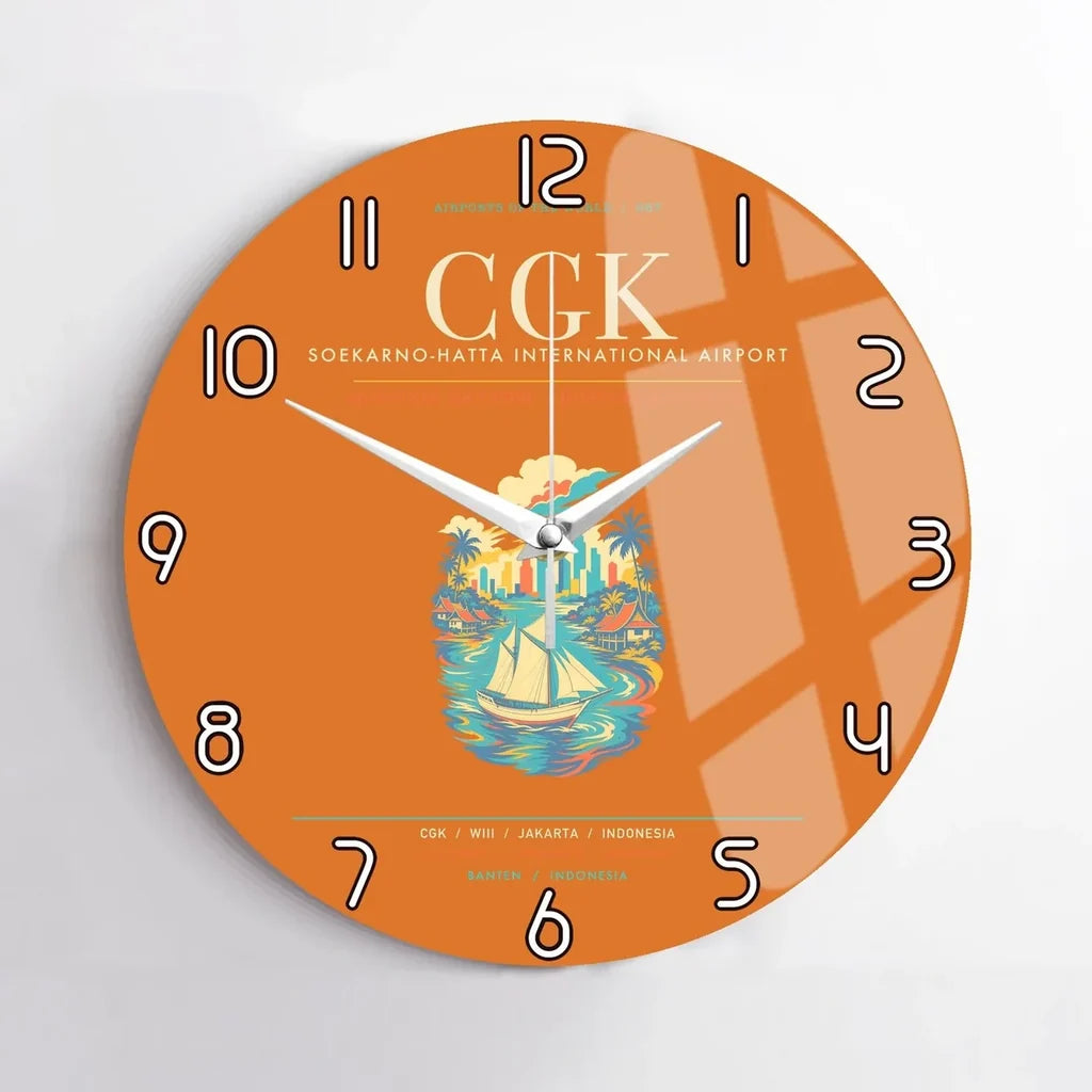 Jakarta Soekarno-Hatta International Airport CGK Wall-Clock No-Frame - Orange
