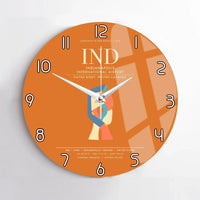 Thumbnail for Indianapolis International Airport IND Wall-Clock No-Frame - Orange