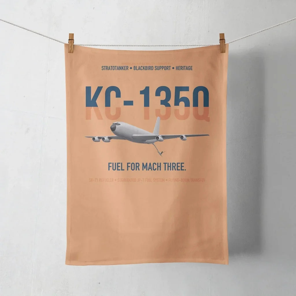 KC-135Q Blackbird Tanker design on orange towel