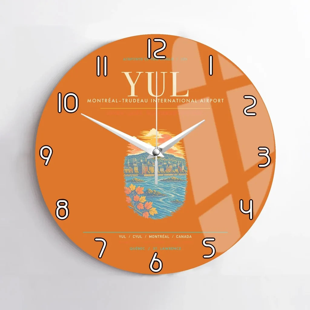 MontrealTrudeau International Airport YUL Wall-Clock No-Frame - Orange
