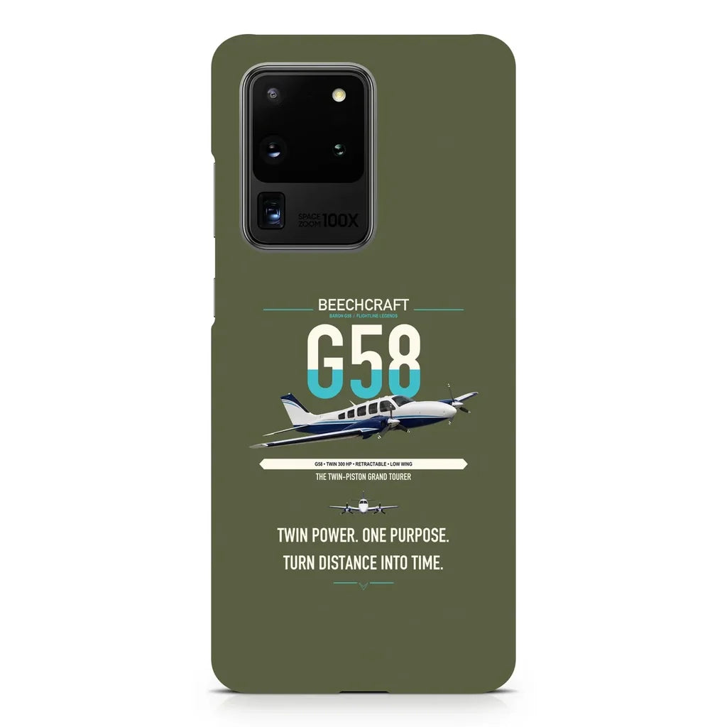 Beechcraft Baron G58 design on samsung case - green army