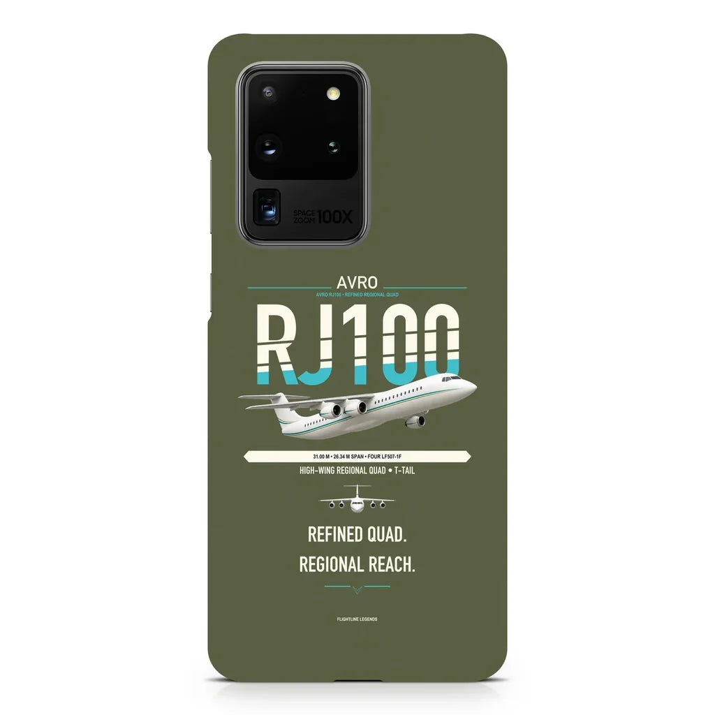 Avro RJ100 design on samsung case - green army