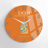 Thumbnail for Doha Hamad International Airport DOH Wall-Clock No-Frame - Orange