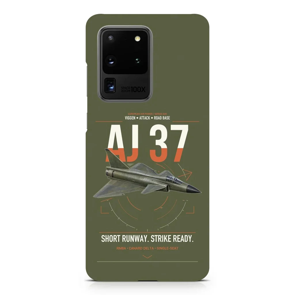 Saab AJ 37 Viggen design on samsung case - green army