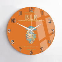 Thumbnail for Kempegowda International Airport Bengaluru BLR - Deccan Garden Silk Loom Wall-Clock No-Frame - Orange