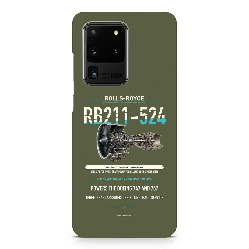 RB211-524 design on samsung case - green army