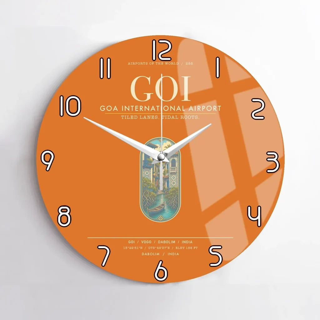 Goa International Airport Dabolim GOI Wall-Clock No-Frame - Orange