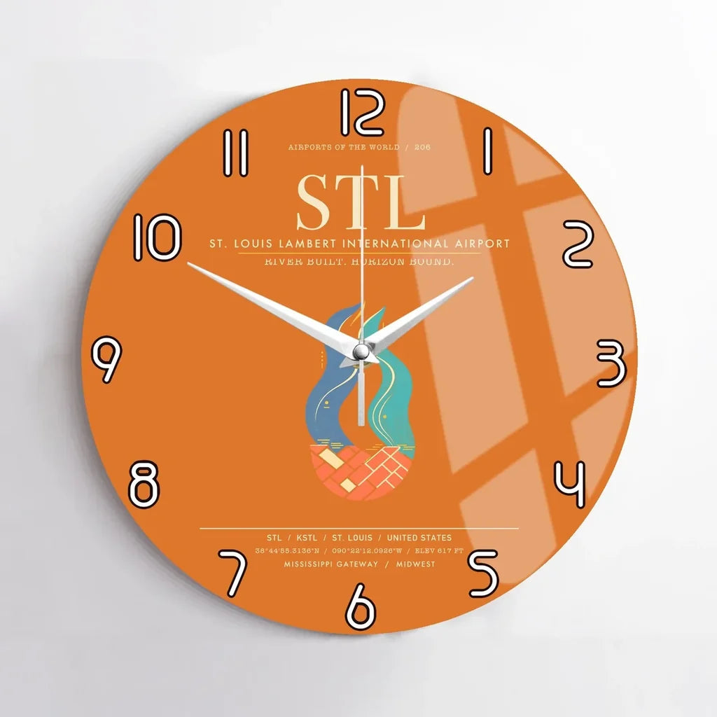 St. Louis Lambert International Airport STL Wall-Clock No-Frame - Orange