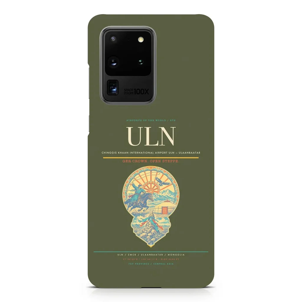 Chinggis Khaan International Airport ULN — Ulaanbaatar design on samsung case - green army