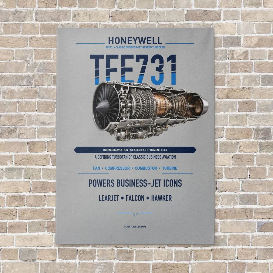 TFE731 vertical canvas print - no frame - light gray background