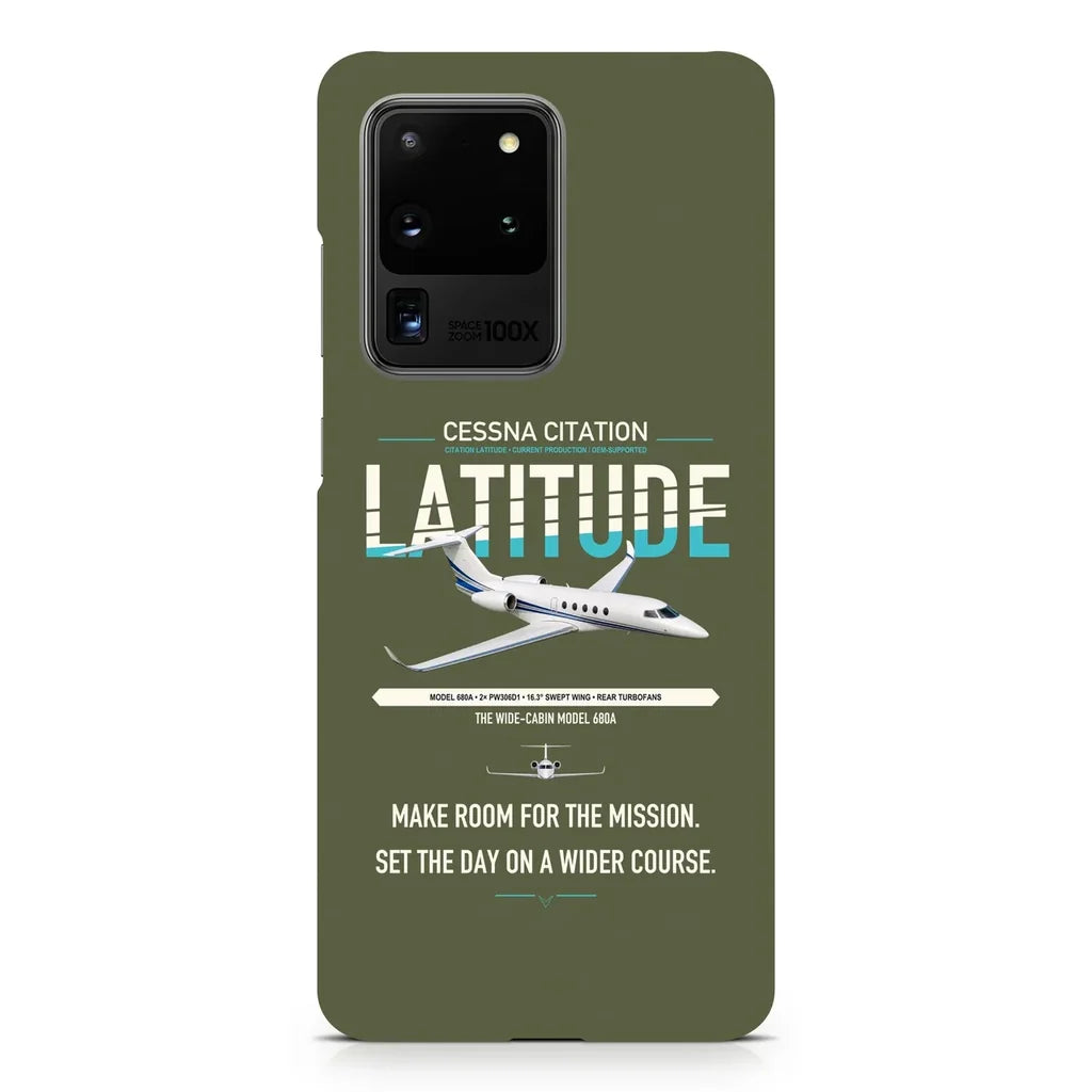 Cessna Citation Latitude design on samsung case - green army