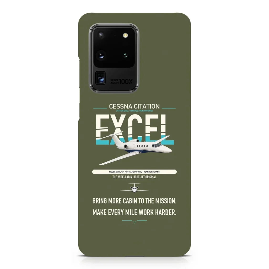 Cessna Citation Excel design on samsung case - green army