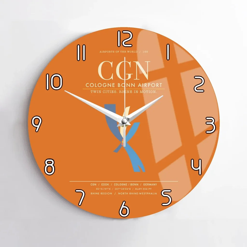 Cologne Bonn Airport CGN Wall-Clock No-Frame - Orange