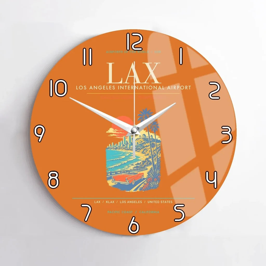 Los Angeles International Airport LAX Wall-Clock No-Frame - Orange