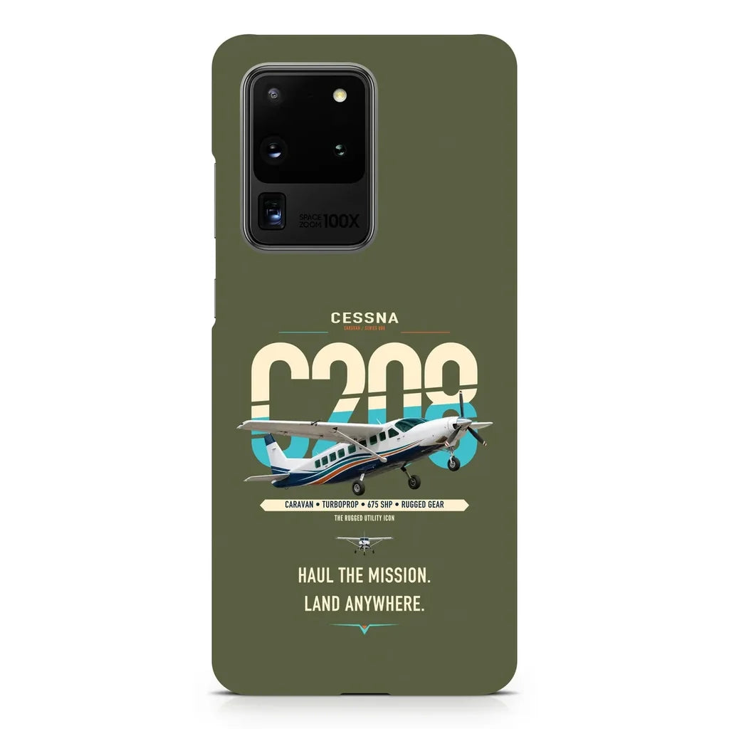 Cessna 208 Caravan design on samsung case - green army