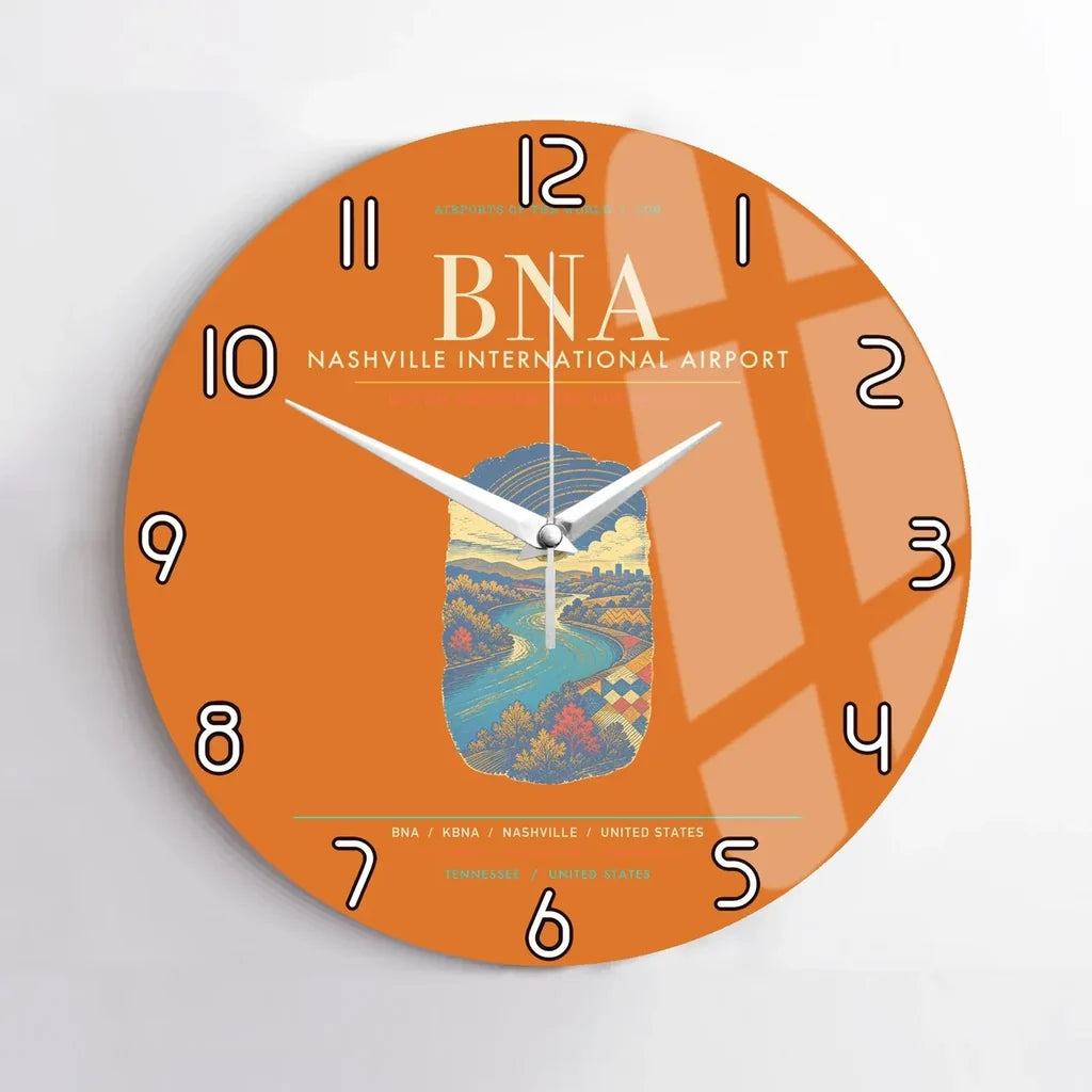 Nashville International Airport BNA Wall-Clock No-Frame - Orange
