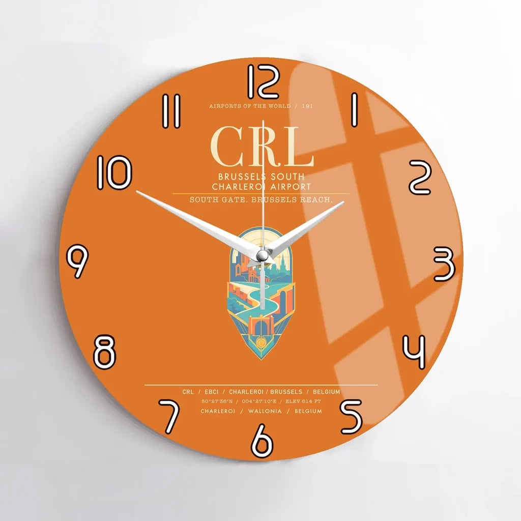 Brussels South Charleroi Airport CRL Wall-Clock No-Frame - Orange