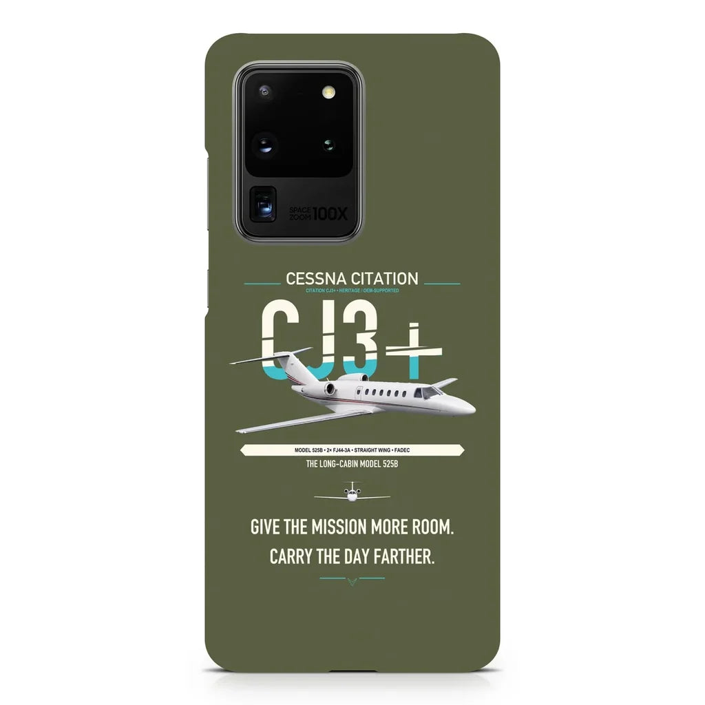 Cessna Citation CJ3+ design on samsung case - green army