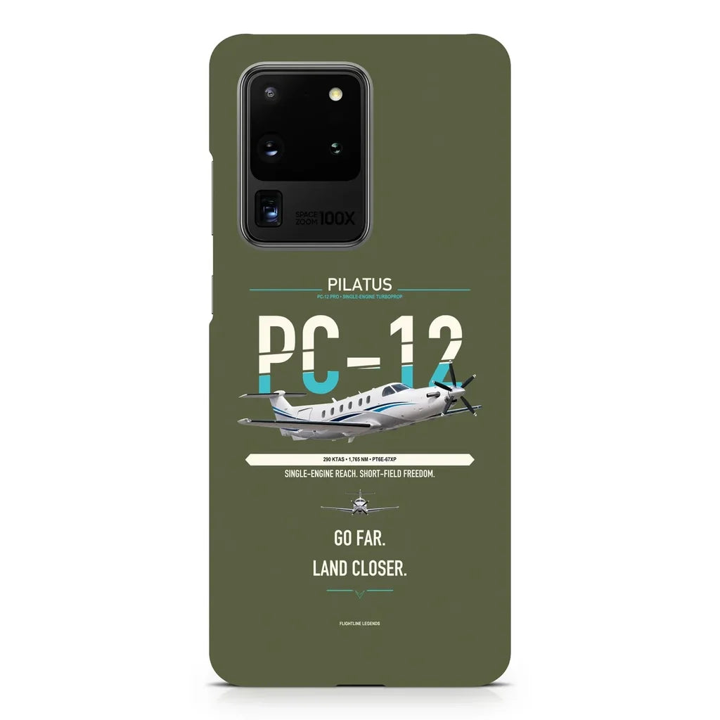 PC-12 PRO design on samsung case - green army