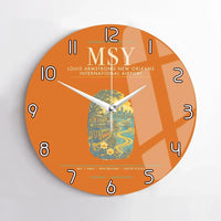 Thumbnail for Louis Armstrong New Orleans International Airport MSY Wall-Clock No-Frame - Orange
