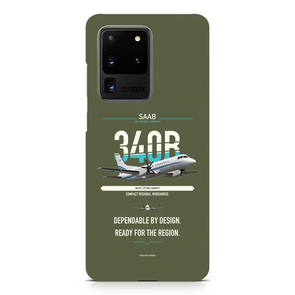 Saab 340B design on samsung case - green army