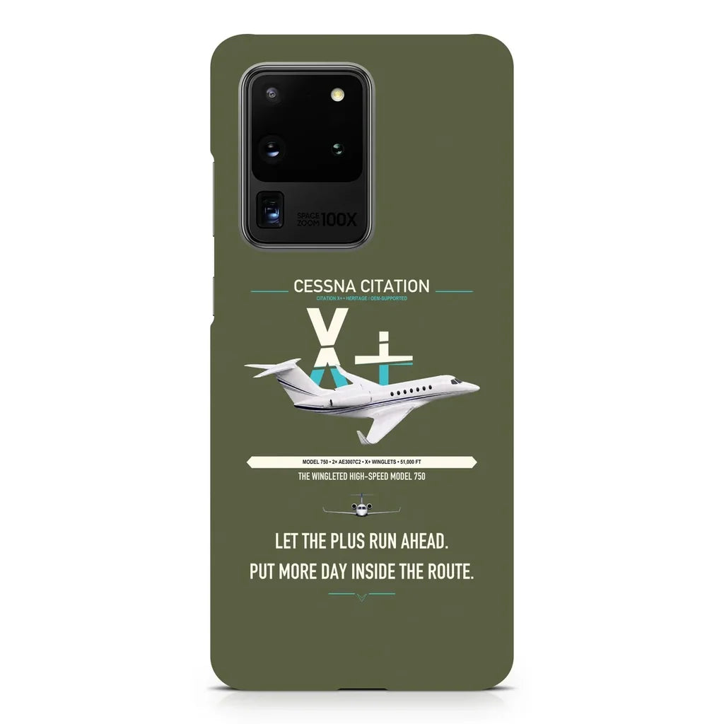 Cessna Citation X+ design on samsung case - green army