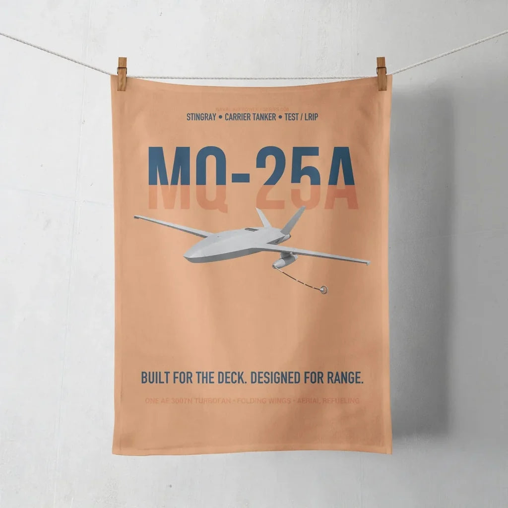MQ-25A STINGRAY design on orange towel