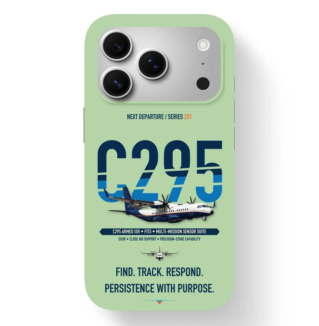 Airbus C295 Armed ISR Case design on light green iphone case