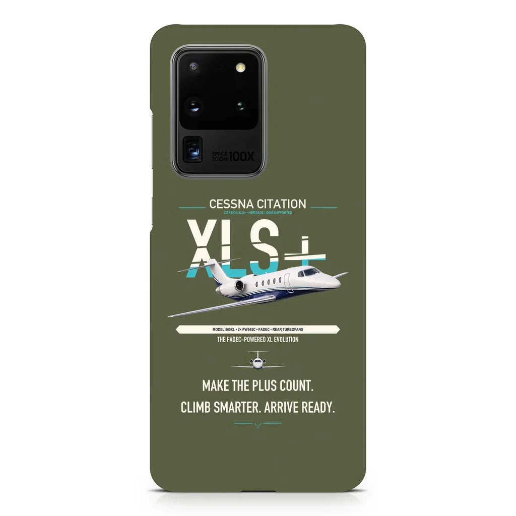 Cessna Citation XLSPlus design on samsung case - green army