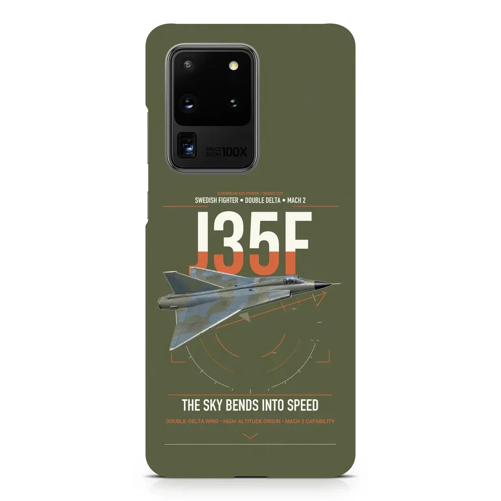 Saab J 35F Draken design on samsung case - green army