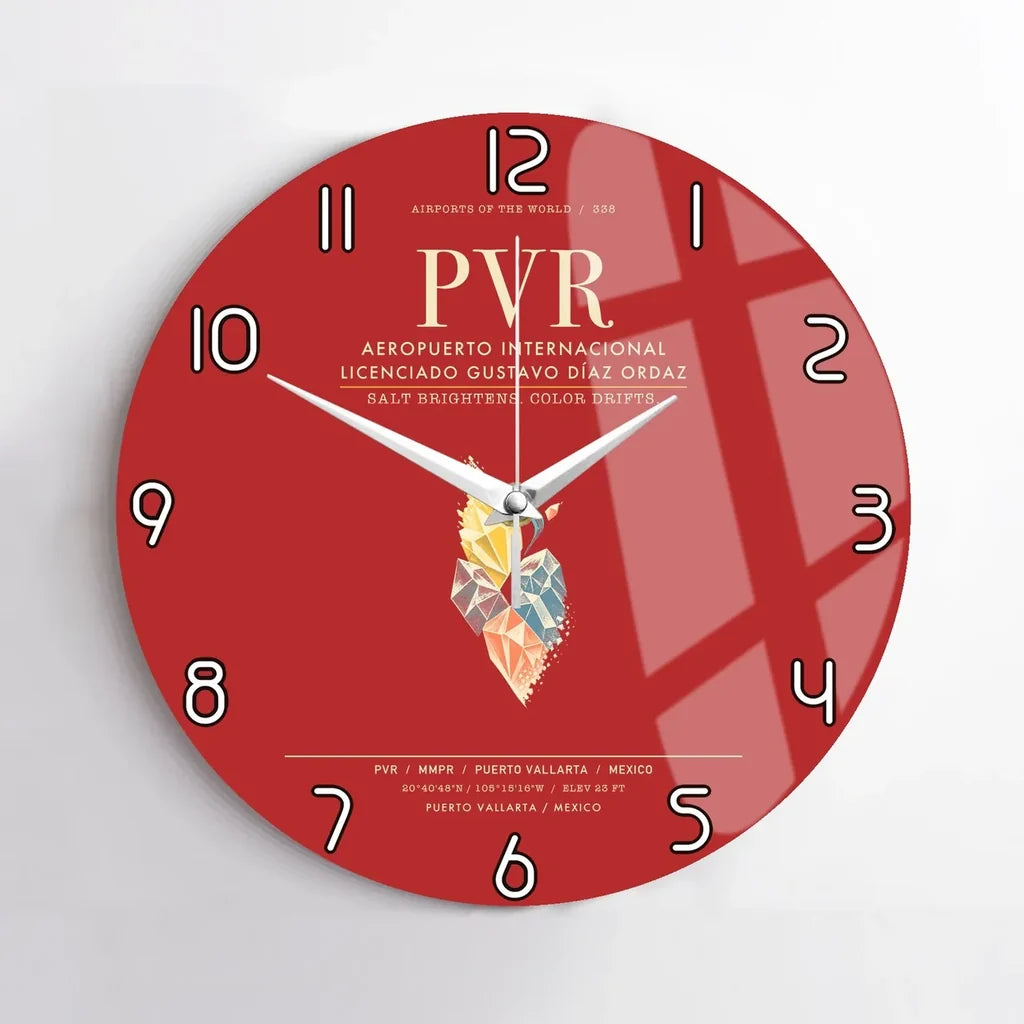 Aeropuerto Internacional Licenciado Gustavo Diaz Ordaz PVR  Puerto Vallarta Wall-Clock No-Frame - Red