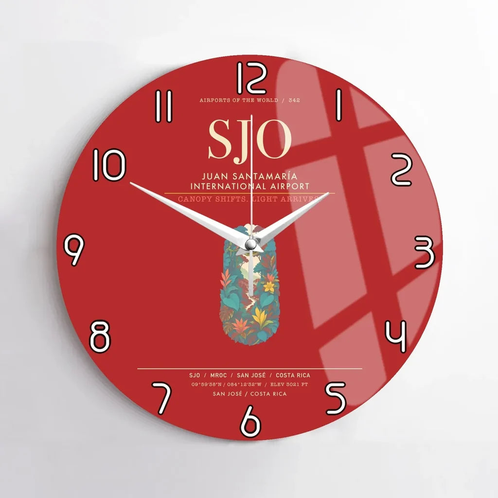 Juan Santamaria International Airport SJO  San Jose Wall-Clock No-Frame - Red