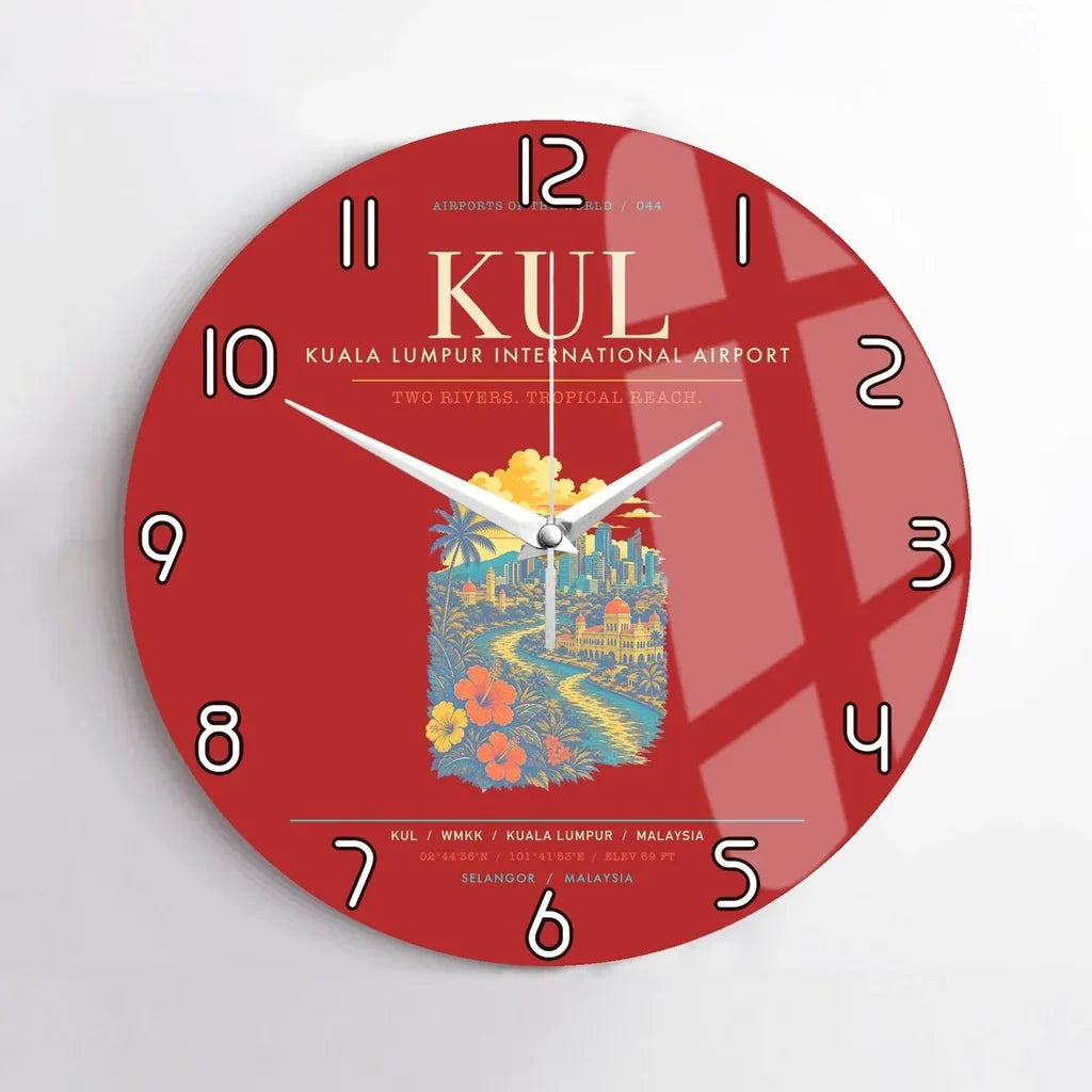 Kuala Lumpur International Airport KUL Wall-Clock No-Frame - Red