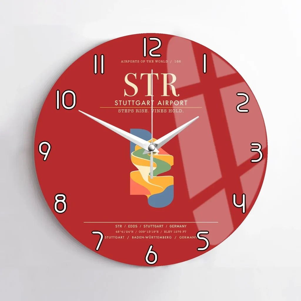 Stuttgart Airport STR Wall-Clock No-Frame - Red