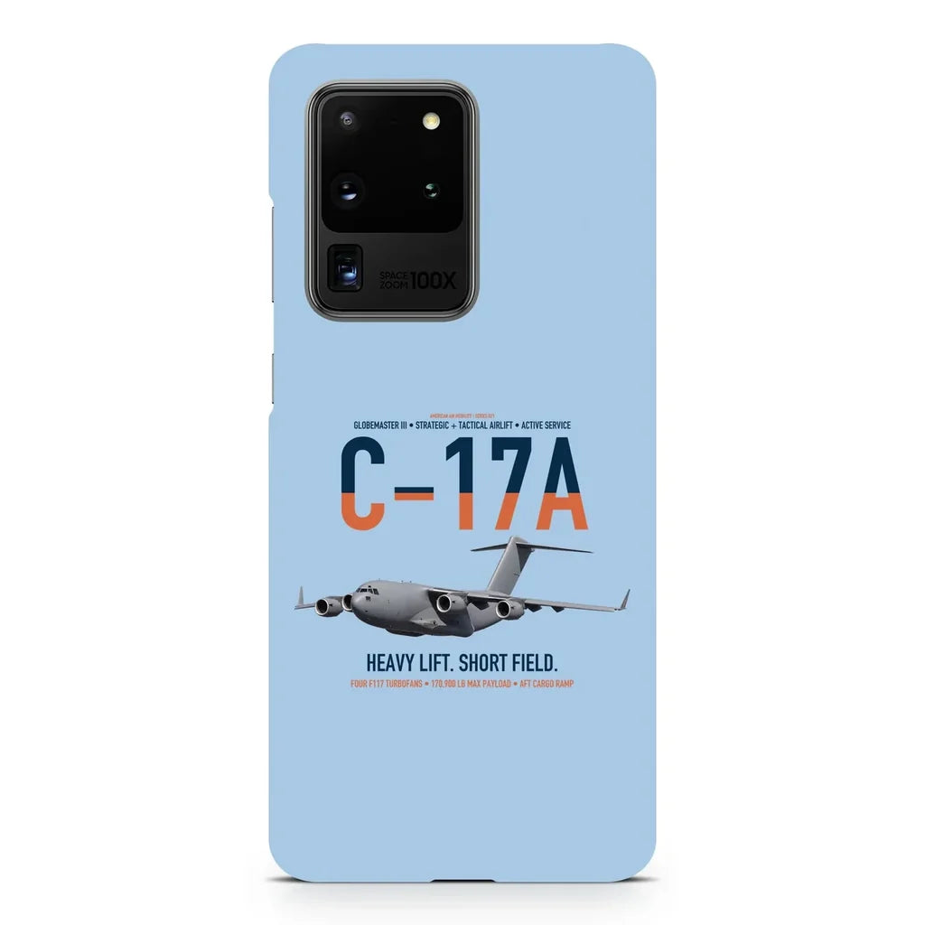 C-17A Globemaster III design on samsung case - light blue