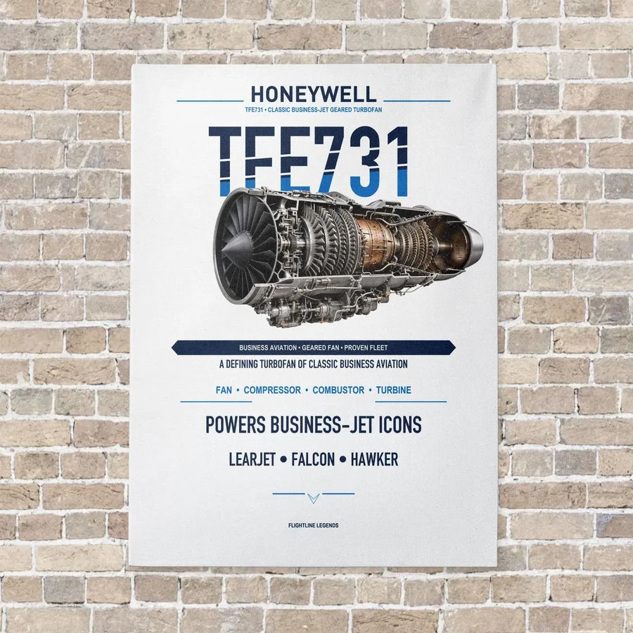 TFE731 vertical canvas print - no frame - white background