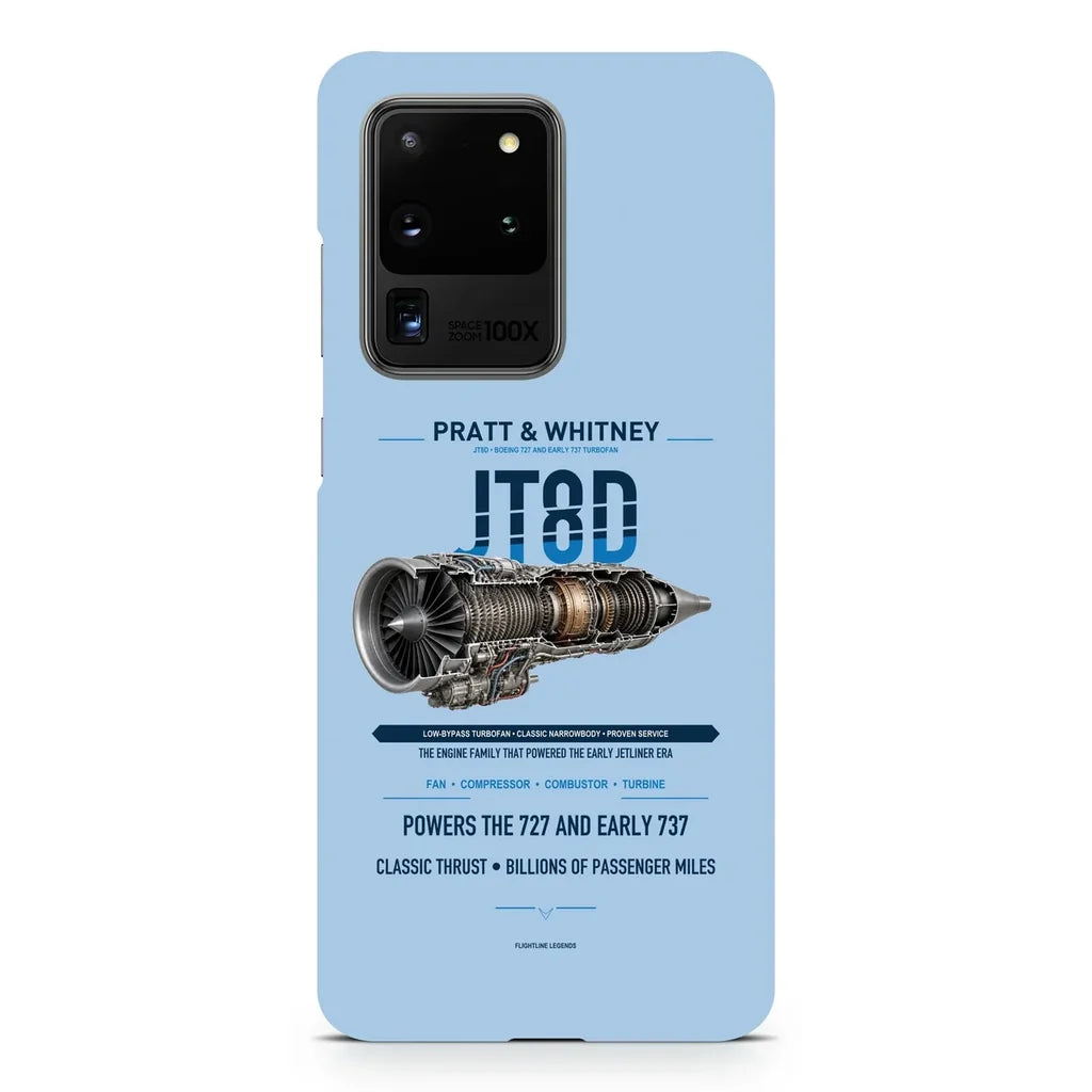 JT8D design on samsung case - light blue