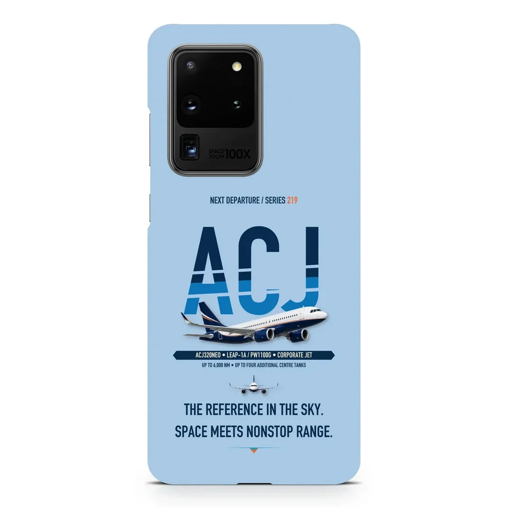 Airbus ACJ320neo design on samsung case - light blue