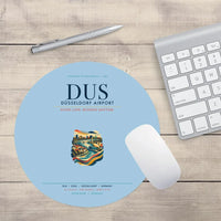 Thumbnail for Düsseldorf Airport (DUS) design on light blue round mouse pad