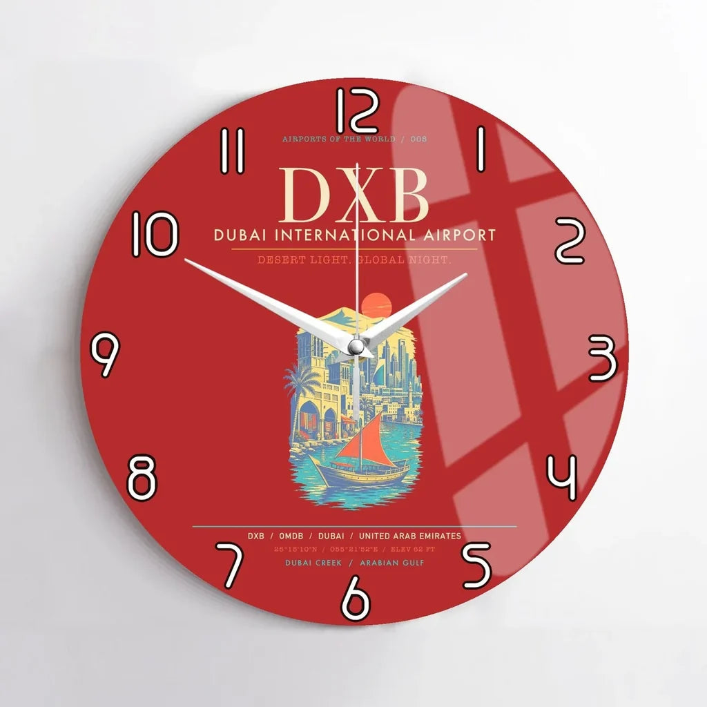 Dubai International Airport DXB Wall-Clock No-Frame - Red