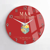 Thumbnail for Chennai International Airport MAA Wall-Clock No-Frame - Red