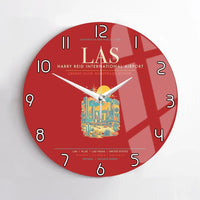 Thumbnail for Las Vegas Harry Reid International Airport LAS Wall-Clock No-Frame - Red