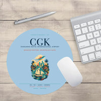 Thumbnail for Jakarta Soekarno-Hatta International Airport (CGK) design on light blue round mouse pad