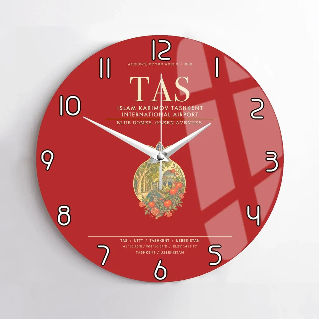 Islam Karimov Tashkent International Airport TAS Wall-Clock No-Frame - Red