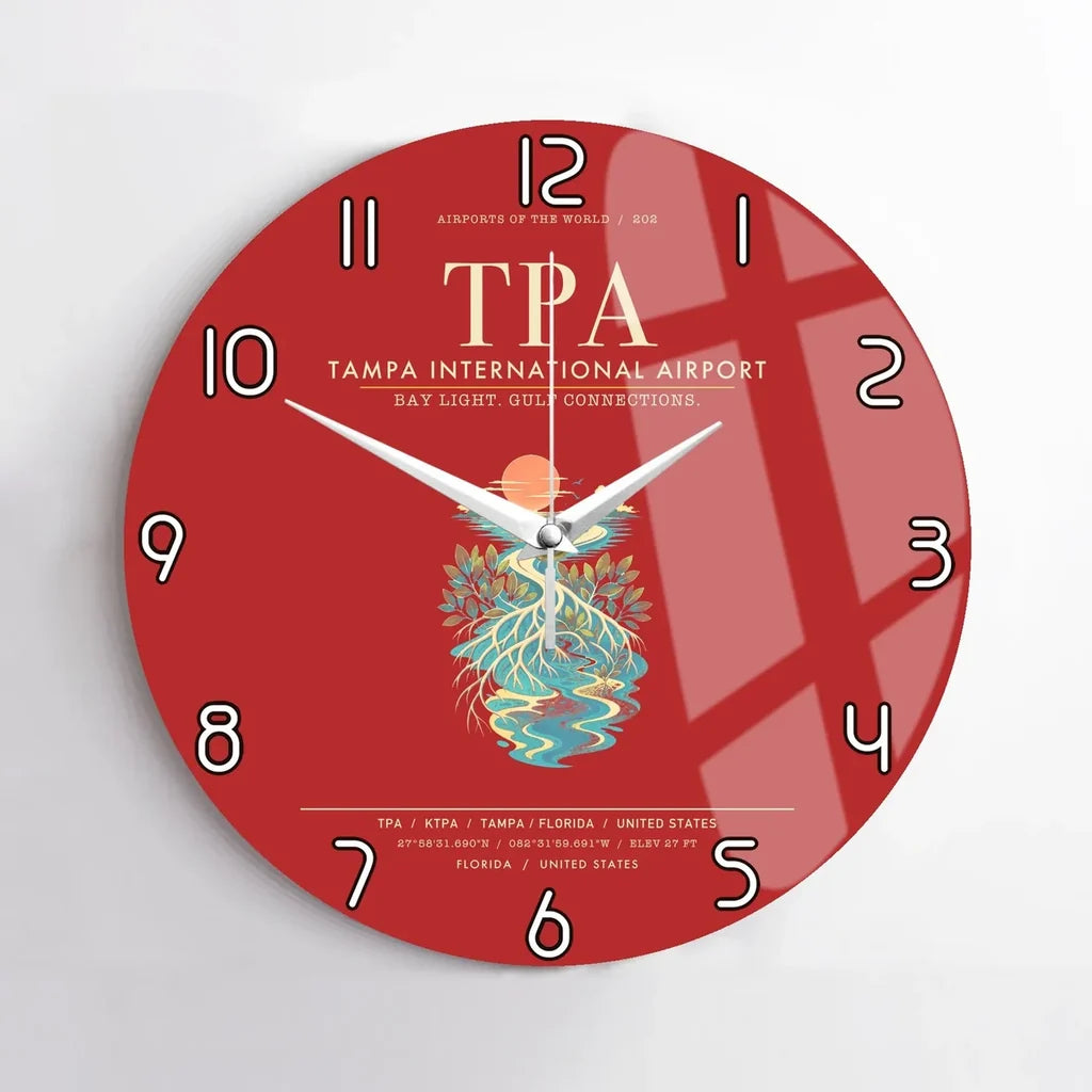 Tampa International Airport TPA Wall-Clock No-Frame - Red