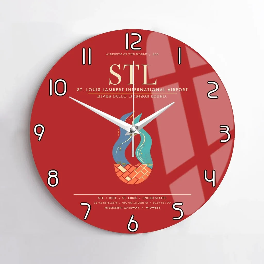 St. Louis Lambert International Airport STL Wall-Clock No-Frame - Red