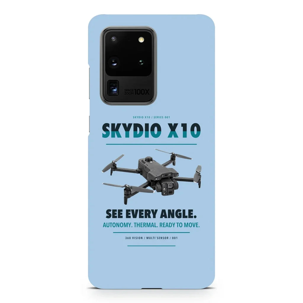 Skydio X10 design on samsung case - light blue