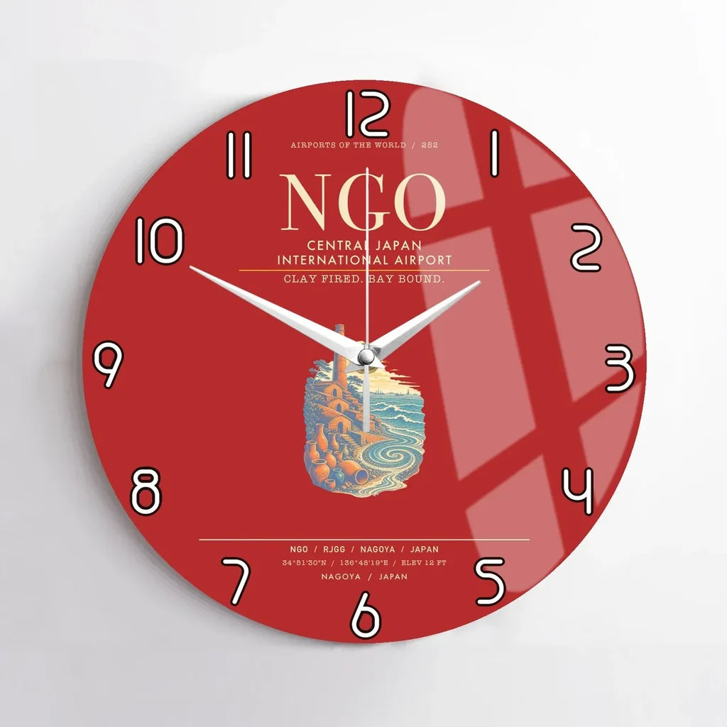 Central Japan International Airport NGO Wall-Clock No-Frame - Red